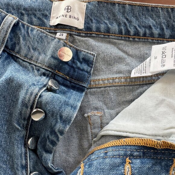 Anine Bing Blue Jean Shorts - Picture 9 of 9